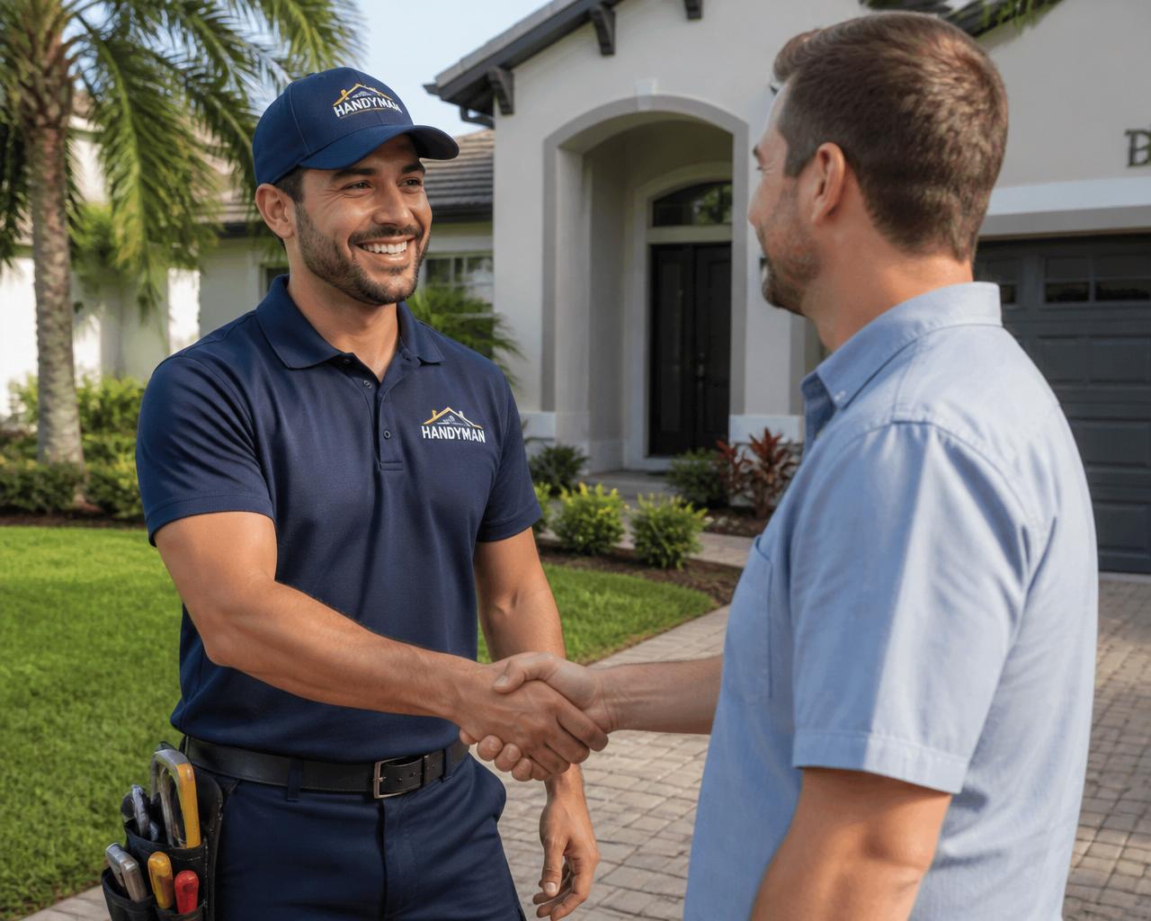 JM Connect Services technician shaking hands with a happy Central Florida homeowner