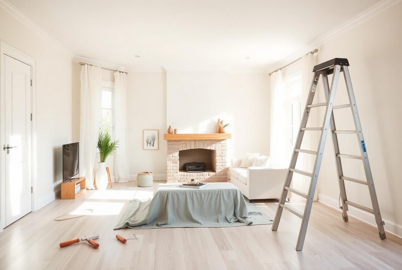 Freshly painted Central Florida living room after a JM Connect Services project